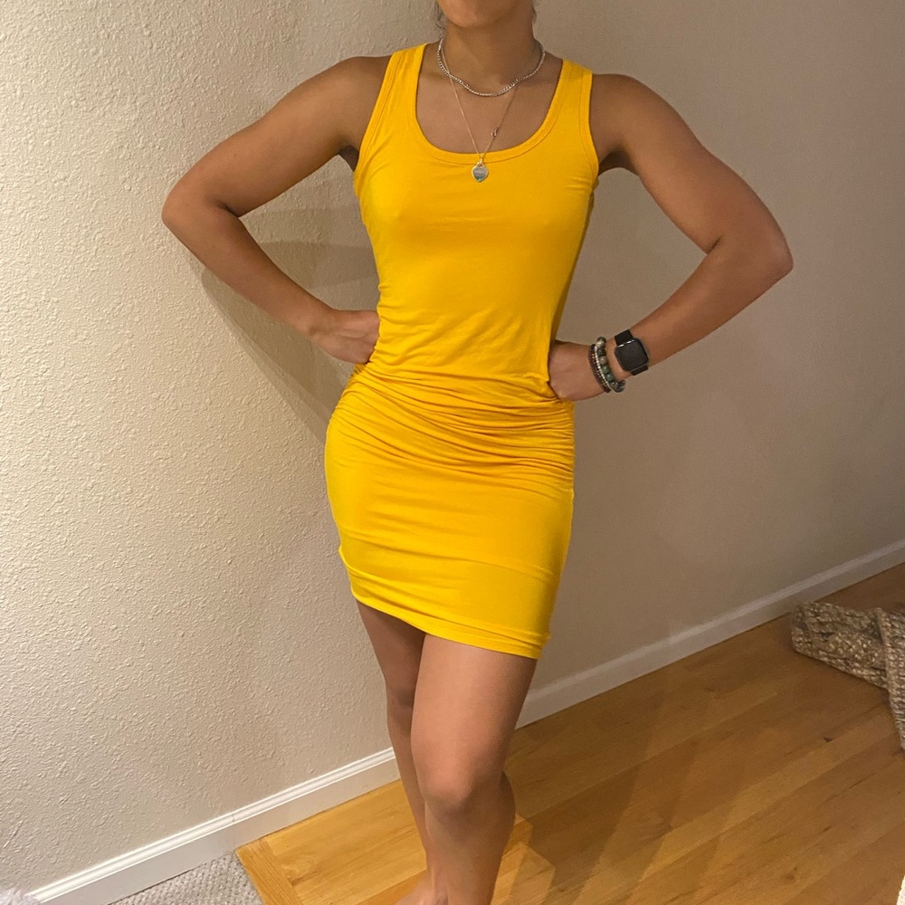 yellow tank dress